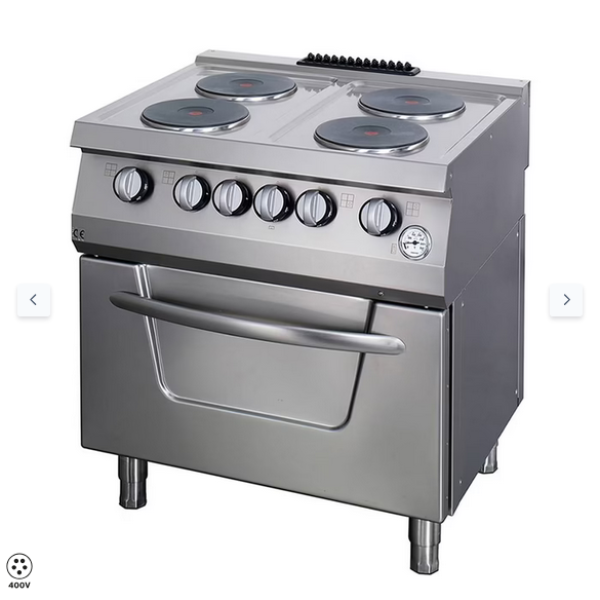  Σόμπα βαρέως τύπου - 4 καυστήρες - Ηλεκτρική - Διπλή μονάδα - 70 cm βάθος